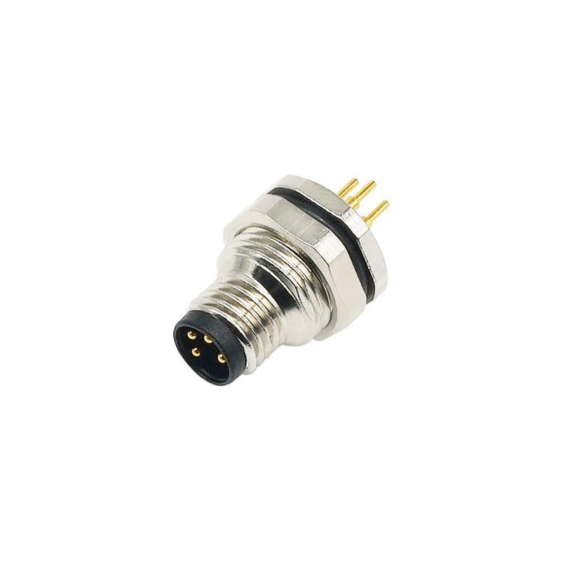 M8 4pins A code male front panel mount connector